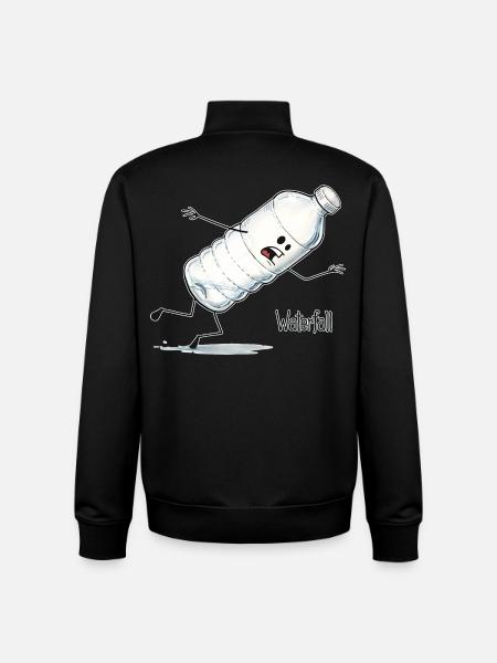 Waterfall – Falling Water Bottle Cartoon - Unisex Organic Zip Sweatshirt by Stanley/Stella - black