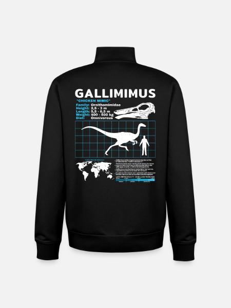 Gallimimus Fact Sheet - Unisex Organic Zip Sweatshirt von Stanley/Stella - Schwarz