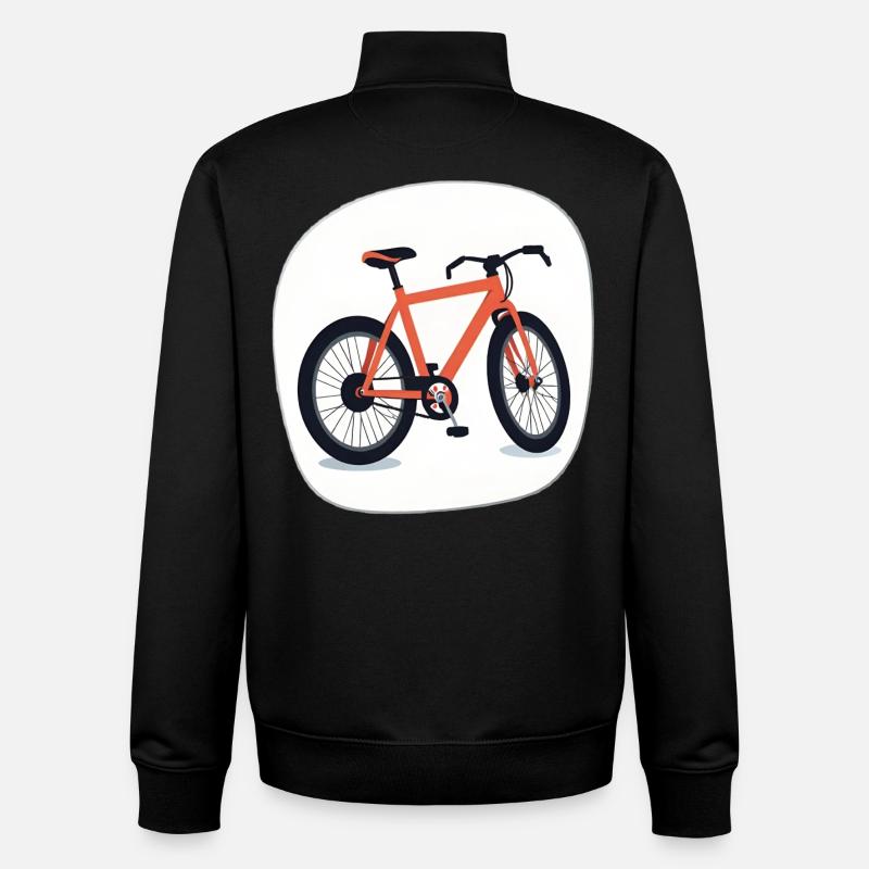 Design orange du vélo - Sweat zippé unisexe en coton bio Stanley/Stella - noir