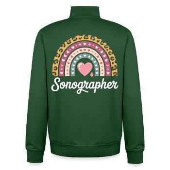 Herz Regenbogen Sonografie Motiv - Unisex Organic Zip Sweatshirt von Stanley/Stella - Flaschengrün - Hinten - AI Model Male 185 dark (185cm)