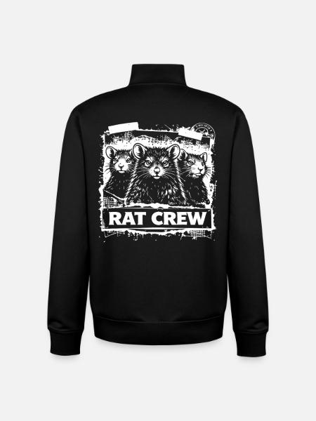 Rat Crew – Urban Rat Motif - Unisex Organic Zip Sweatshirt by Stanley/Stella - black