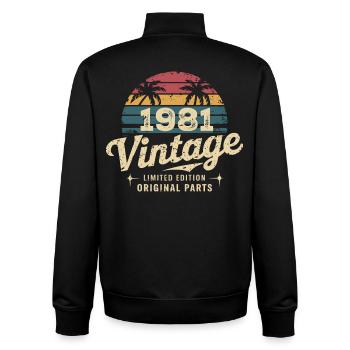 Großartig seit 1981 1981 Geburtstagsgeschenk - Unisex Organic Zip Sweatshirt von Stanley/Stella - Schwarz - Hinten - AI Model Male 185 light (185cm)