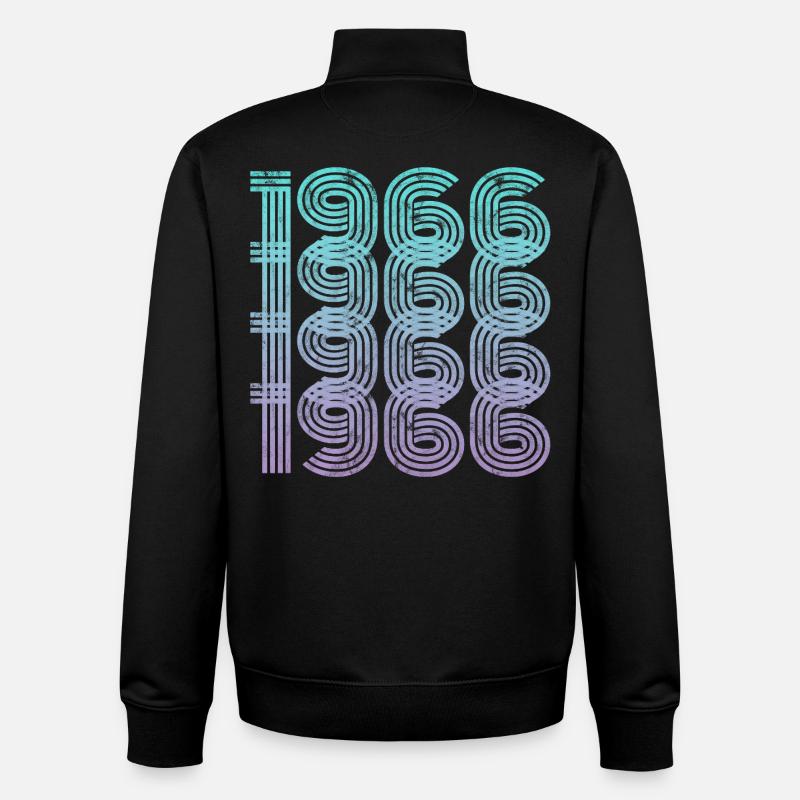 Millésime 1966 - Sweat zippé unisexe en coton bio Stanley/Stella - noir