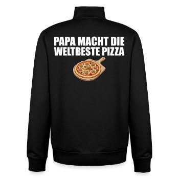 Pizza baker dad makes the world's best pizza - Unisex Organic Zip Sweatshirt by Stanley/Stella - black - Back - AI Model Male 185 light (185cm)