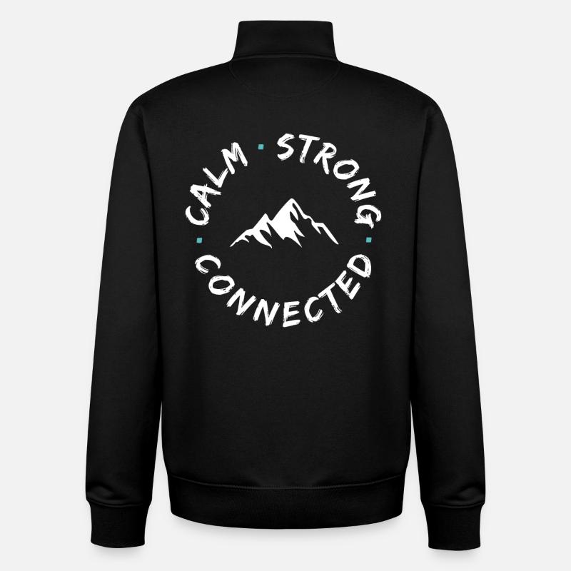 Mountain connection district logo - Unisex Organic Zip Sweatshirt by Stanley/Stella - black