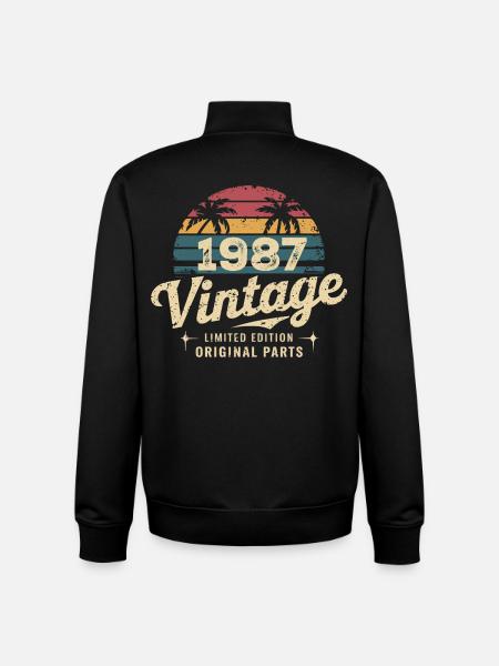 Awesome Since 1987 1987 Birthday Gift - Unisex Organic Zip Sweatshirt by Stanley/Stella - black