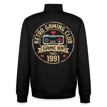 Millésime 1991 Anniversaire 1991 Cadeau 1991 - Sweat zippé unisexe en coton bio Stanley/Stella - noir - Dos - AI Model Male 185 light (185cm)