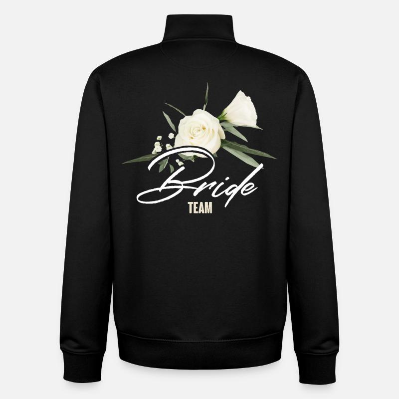 Team Bride - Unisex Organic Zip Sweatshirt by Stanley/Stella - black