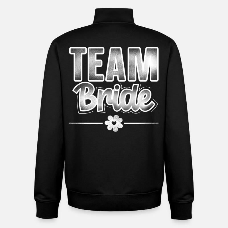 Team Bride - Unisex Organic Zip Sweatshirt by Stanley/Stella - black