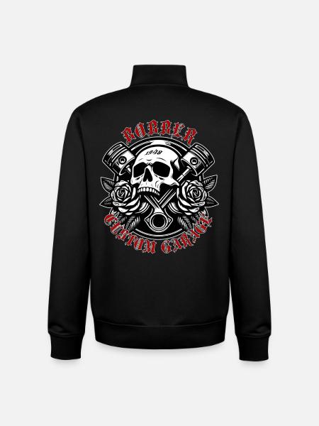 Born to Crank Skull Roses - Unisex Organic Zip Sweatshirt by Stanley/Stella - black