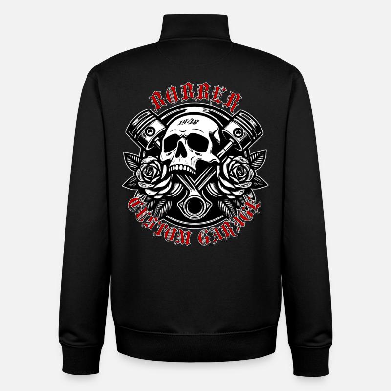 Né de Crank Skull Roses - Sweat zippé unisexe en coton bio Stanley/Stella - noir