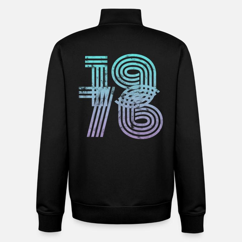 Millésime 1976 - Sweat zippé unisexe en coton bio Stanley/Stella - noir