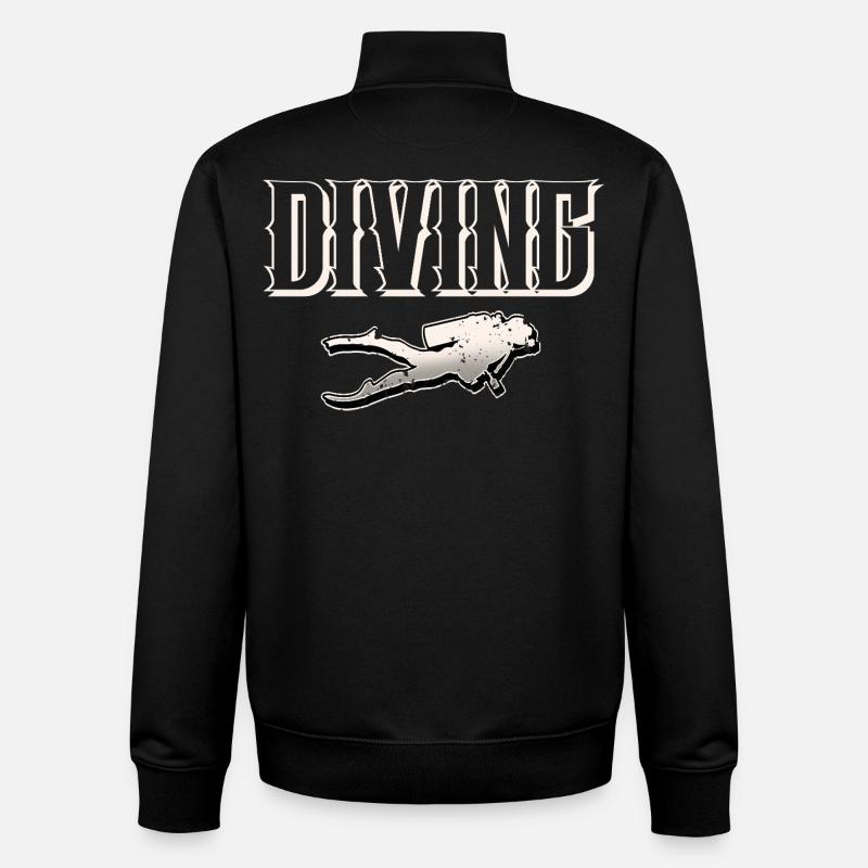 Plongeurs - Sweat zippé unisexe en coton bio Stanley/Stella - noir