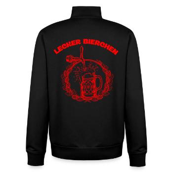 Lustiges Bier Geschenk – „Lecker Bierchen“ - Unisex Organic Zip Sweatshirt von Stanley/Stella - Schwarz - Hinten - AI Model Male 185 light (185cm)