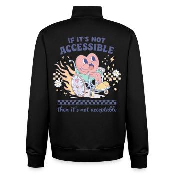 Accessibility is not an option, but a must - Unisex Organic Zip Sweatshirt by Stanley/Stella - black - Back - AI Model Male 185 light (185cm)