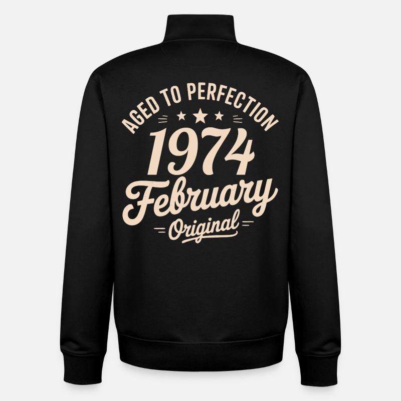 Février 1974 - February 1974 - Sweat zippé unisexe en coton bio Stanley/Stella - noir