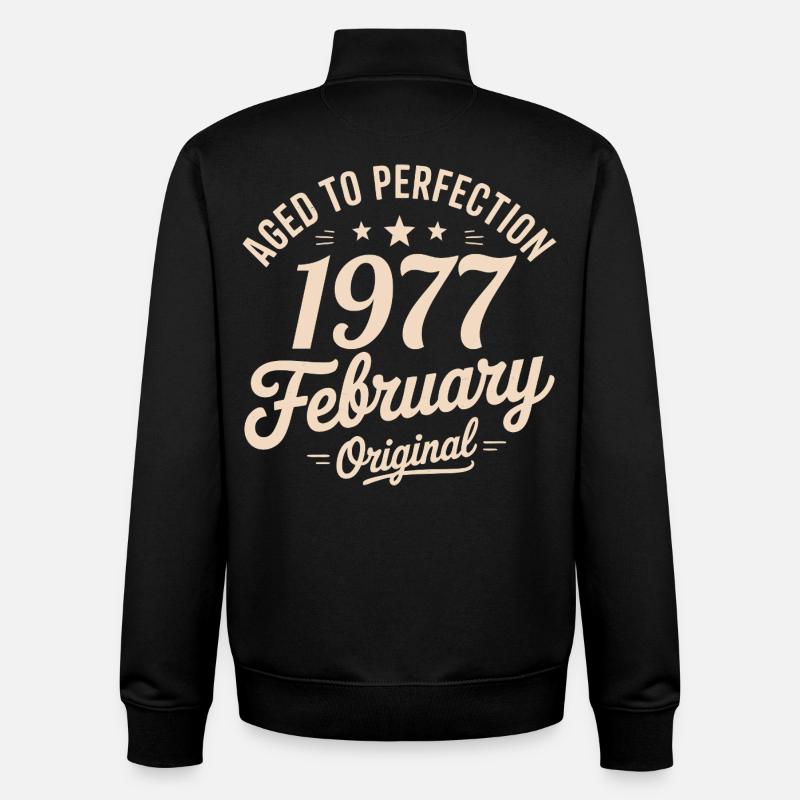 Février 1977 - February 1977 - Sweat zippé unisexe en coton bio Stanley/Stella - noir