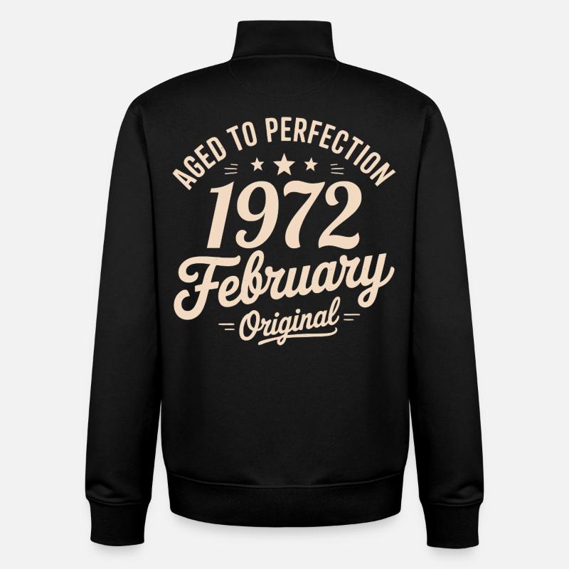 Février 1972 - February 1972 - Sweat zippé unisexe en coton bio Stanley/Stella - noir
