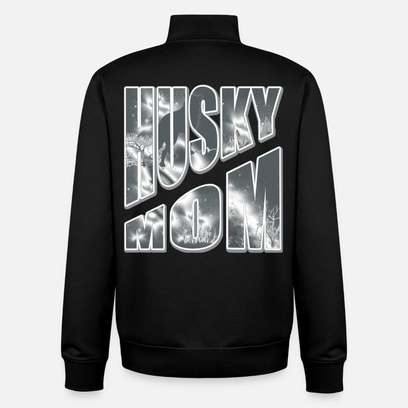 Husky Mom im Schnee - Unisex Organic Zip Sweatshirt von Stanley/Stella - Schwarz