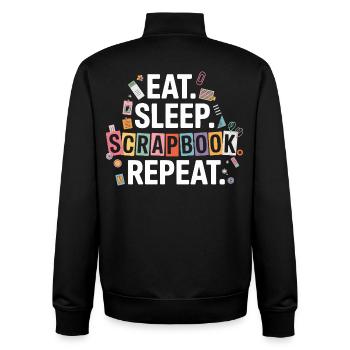 Eat Sleep Scrapbook Repeat - Unisex Organic Zip Sweatshirt von Stanley/Stella - Schwarz - Hinten - AI Model Male 185 light (185cm)