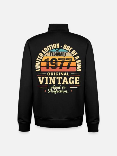 February 1977 Birthday Gift February 1977 - Unisex Organic Zip Sweatshirt by Stanley/Stella - black