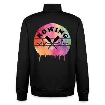 Aviron - Sweat zippé unisexe en coton bio Stanley/Stella - noir - Dos - AI Model Male 185 light (185cm)