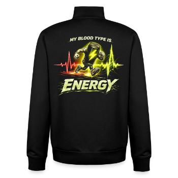 Energy Drink My Blood Type Energy - Unisex Organic Zip Sweatshirt von Stanley/Stella - Schwarz - Hinten - AI Model Male 185 light (185cm)