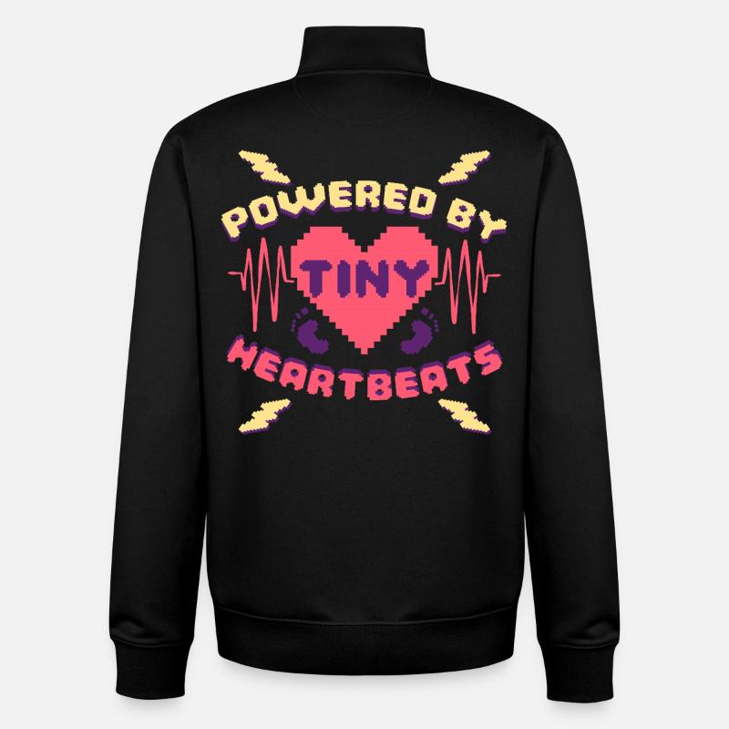 NICU Krankenschwester Powered By Tiny Heartbeats - Unisex Organic Zip Sweatshirt von Stanley/Stella - Schwarz