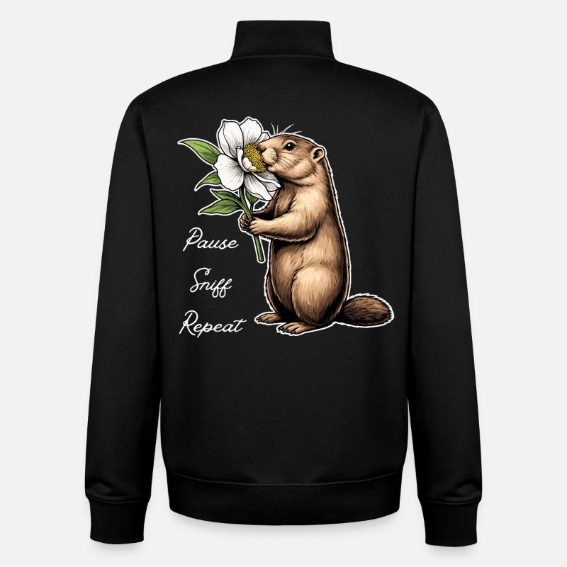 Marmot : Vas-y, renifle, continue - Sweat zippé unisexe en coton bio Stanley/Stella - noir