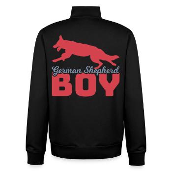 Schäferhund Junge - Unisex Organic Zip Sweatshirt von Stanley/Stella - Schwarz - Hinten - AI Model Male 185 light (185cm)