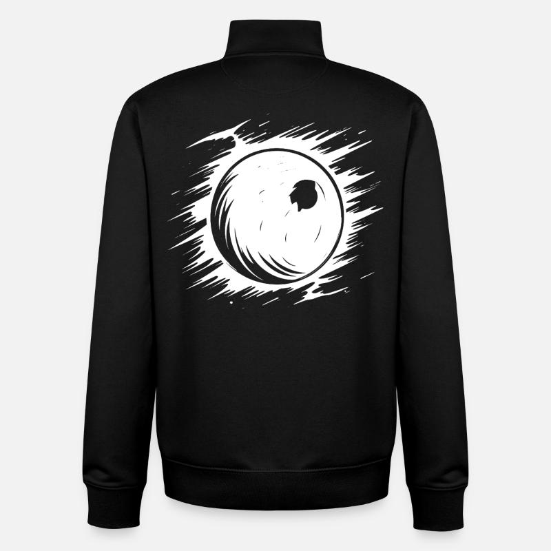 Bowlingkugel Zeichnung - Unisex Organic Zip Sweatshirt von Stanley/Stella - Schwarz