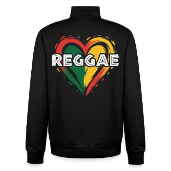 Reggae Heart in Colors - Unisex Organic Zip Sweatshirt by Stanley/Stella - black - Back - AI Model Male 185 light (185cm)