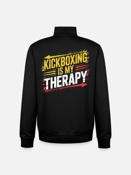 Kickboxing is my therapy - Unisex Organic Zip Sweatshirt by Stanley/Stella - black