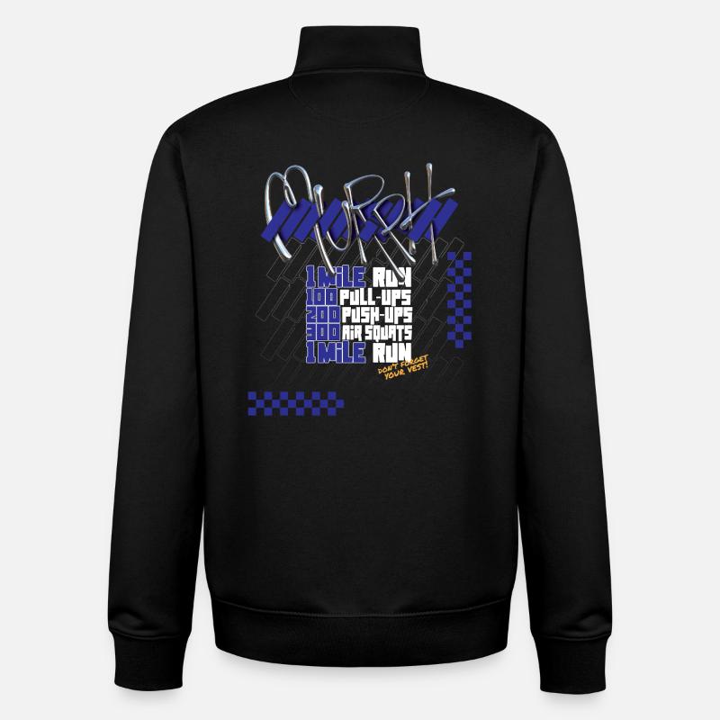 Murph Hero WOD CrossTraining Lichtgrafik-Version - Unisex Organic Zip Sweatshirt von Stanley/Stella - Schwarz