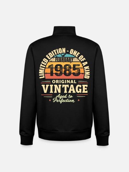 February 1985 Birthday Gift February 1985 - Unisex Organic Zip Sweatshirt by Stanley/Stella - black