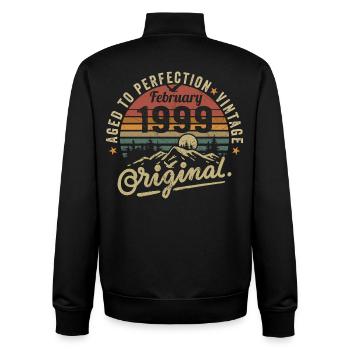Februar 1999 - Februar 1999 Jahrestag Februar 1999 - Unisex Organic Zip Sweatshirt von Stanley/Stella - Schwarz - Hinten - AI Model Male 185 light (185cm)