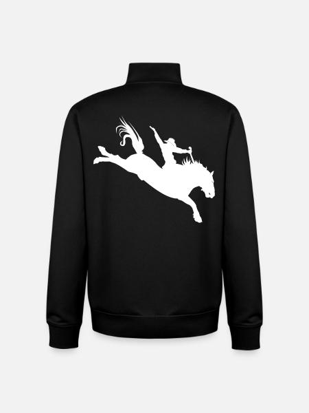 Silhouette de rodéo – Équitation western - Sweat zippé unisexe en coton bio Stanley/Stella - noir