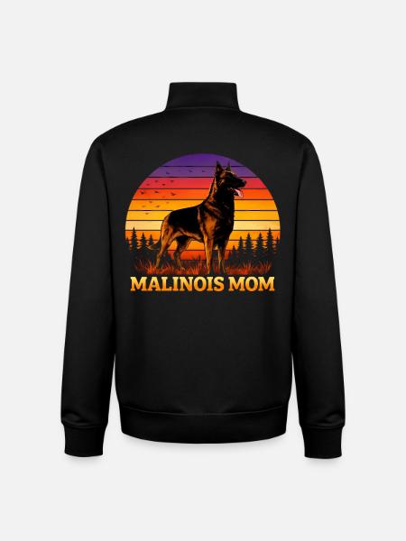 Malinois mom - Unisex Organic Zip Sweatshirt by Stanley/Stella - black