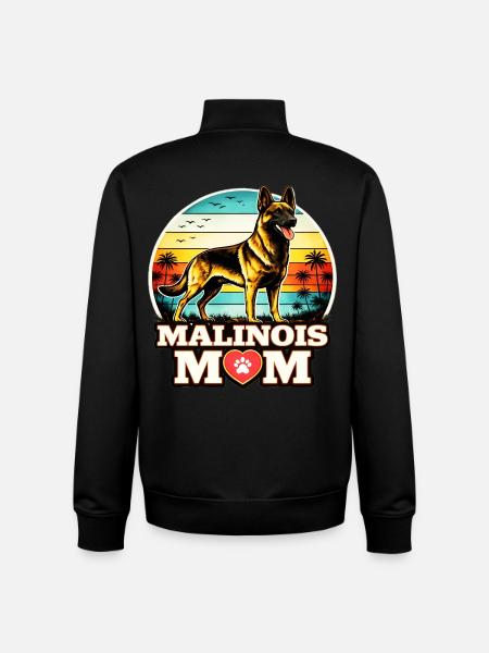 Maman malinoise - Sweat zippé unisexe en coton bio Stanley/Stella - noir