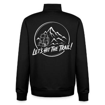 Bergpfad Abenteuer Rucksack Motiv - Unisex Organic Zip Sweatshirt von Stanley/Stella - Schwarz - Hinten - AI Model Male 185 light (185cm)