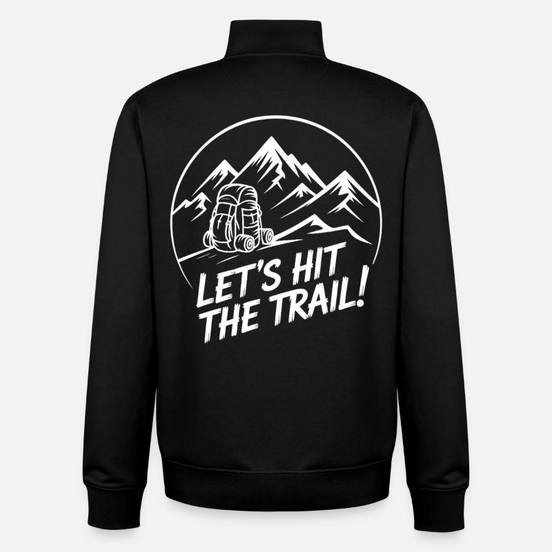 Let's Hit The Trail – Bergabenteuer - Unisex Organic Zip Sweatshirt von Stanley/Stella - Schwarz