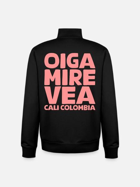Oiga, Mire, Vea in pink - Unisex Organic Zip Sweatshirt by Stanley/Stella - black