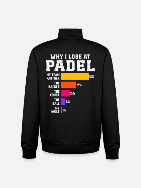 Padel : Pourquoi je perds au Padel - Sweat zippé unisexe en coton bio Stanley/Stella - noir