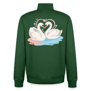 Cœur de cygne dans l’eau - Sweat zippé unisexe en coton bio Stanley/Stella - vert bouteille - Dos - AI Model Male 185 dark (185cm)