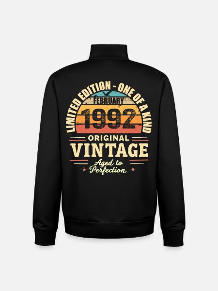 February 1992 Birthday Gift February 1992 - Unisex Organic Zip Sweatshirt by Stanley/Stella - black