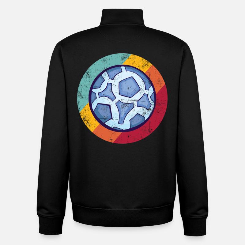 Handball rétro - Sweat zippé unisexe en coton bio Stanley/Stella - noir