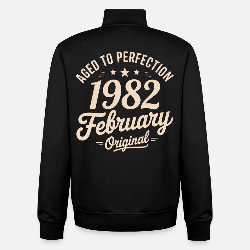 Février 1982 - February 1982 - Sweat zippé unisexe en coton bio Stanley/Stella - noir