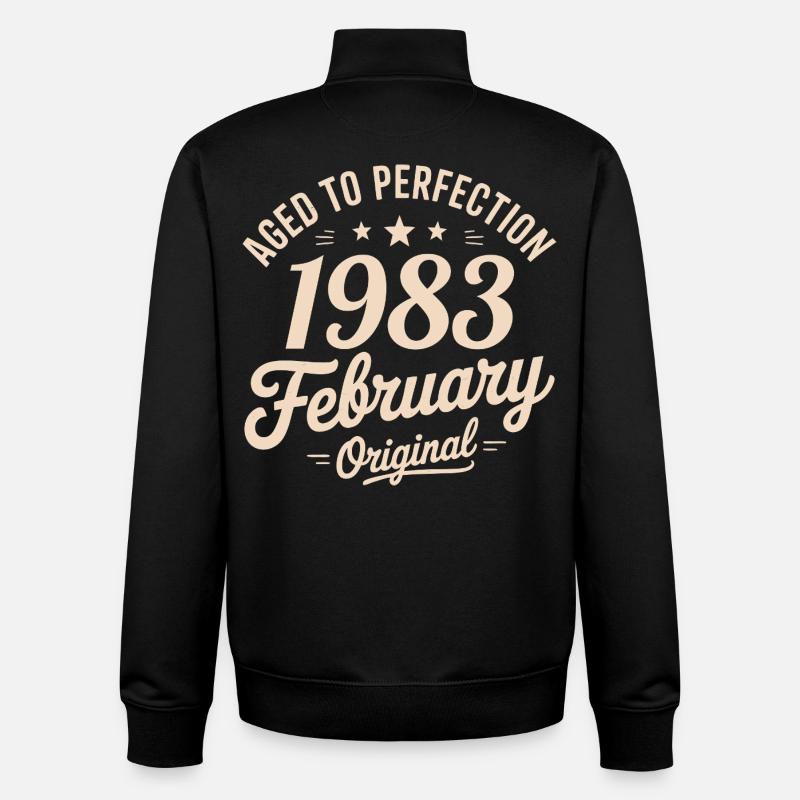 Février 1983 - February 1983 - Sweat zippé unisexe en coton bio Stanley/Stella - noir