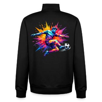 Lustiges Kind-Spieler-Humor-Fußballgeschenk - Unisex Organic Zip Sweatshirt von Stanley/Stella - Schwarz - Hinten - AI Model Male 185 light (185cm)