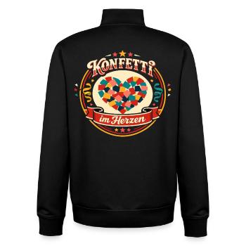 Confetti in the Heart Carnival Party - Unisex Organic Zip Sweatshirt by Stanley/Stella - black - Back - AI Model Male 185 light (185cm)